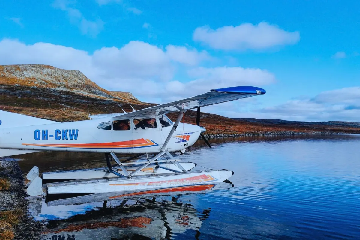 Floatplane on a mountain lake